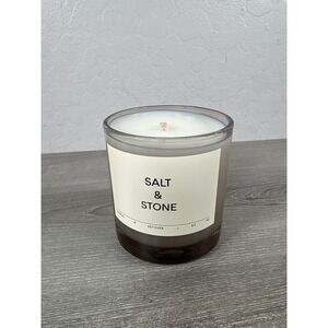 Salt & Stone Santal & Vetiver Scented Candle 8.5 oz Smoky Glass Vessel